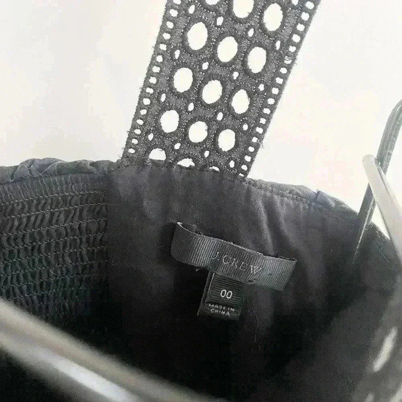 J.Crew black eyelet ruffle midi dress 00 - Picture 4 of 5